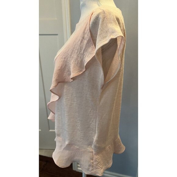 Banana Republic Modal Blend Sleeveless Blouse With Ruffle Soft Feminine SZ Small - Picture 4 of 9